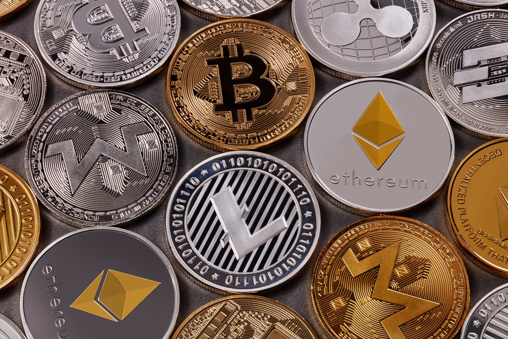 Many Different Coins of Crypto Currency 